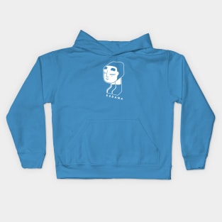 Not a traditional Kodama spirit, a ghost with onna men mask in white ink Kids Hoodie